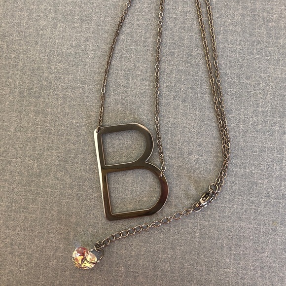 none Jewelry - Silvertone ‘B’ Initial Necklace